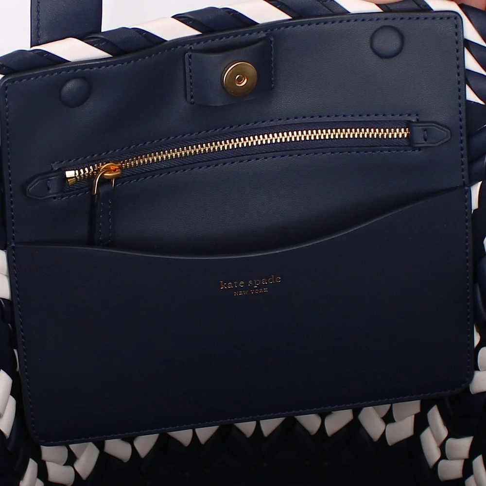 Kate Spade Zigzag Woven Leather Small Tote